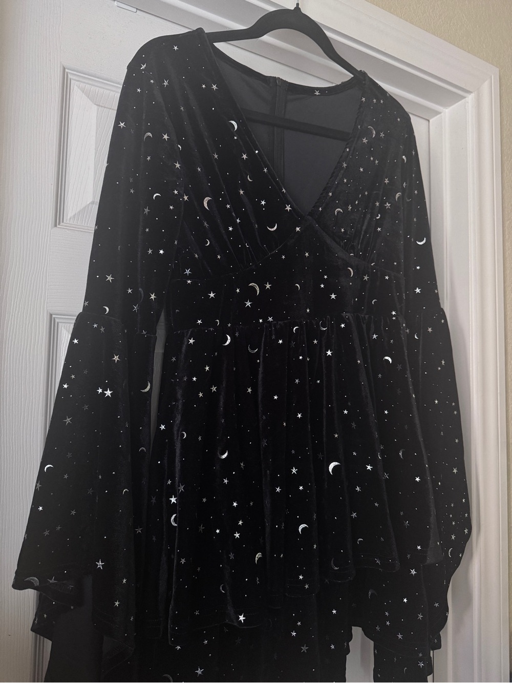 Cider Black Velvet Moon & Star Romper Dress - Picture 4 of 10
